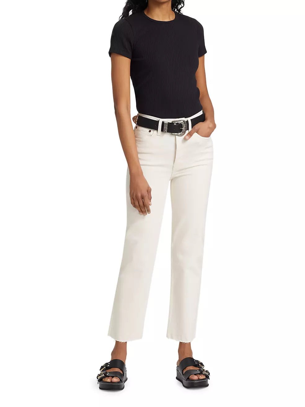 RE/DONE- 70's Stove Pipe Jeans- Vintage White - Edit by Elaine Turner