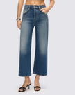 RE/DONE- High Rise Wide Leg Crop- Sonoma Indigo - Edit by Elaine Turner