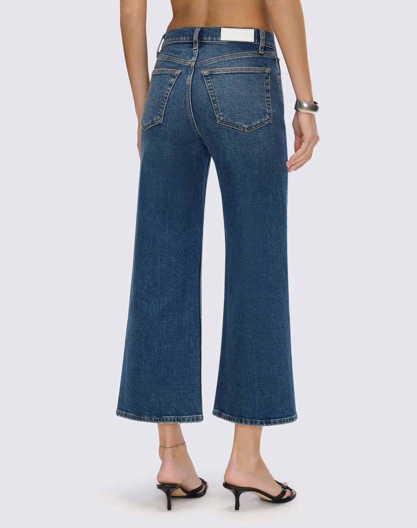 RE/DONE- High Rise Wide Leg Crop- Sonoma Indigo - Edit by Elaine Turner
