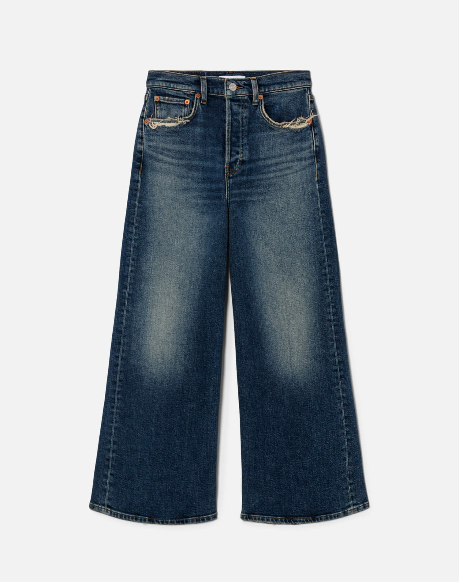 RE/DONE- High Rise Wide Leg Crop- Sonoma Indigo - Edit by Elaine Turner