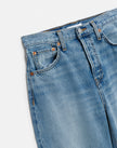 RE/DONE- High Rise Wide Leg Cuff Denim Jeans- Vintage Biker Blue - Edit by Elaine Turner