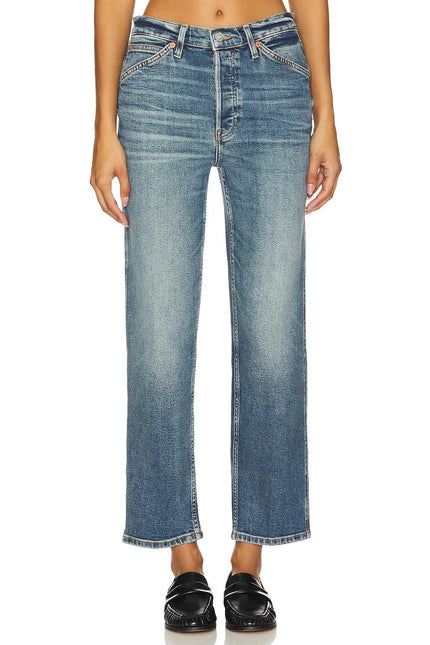 RE/DONE- Painter Stover Pipe Jeans- Crafted Indigo - Edit by Elaine Turner