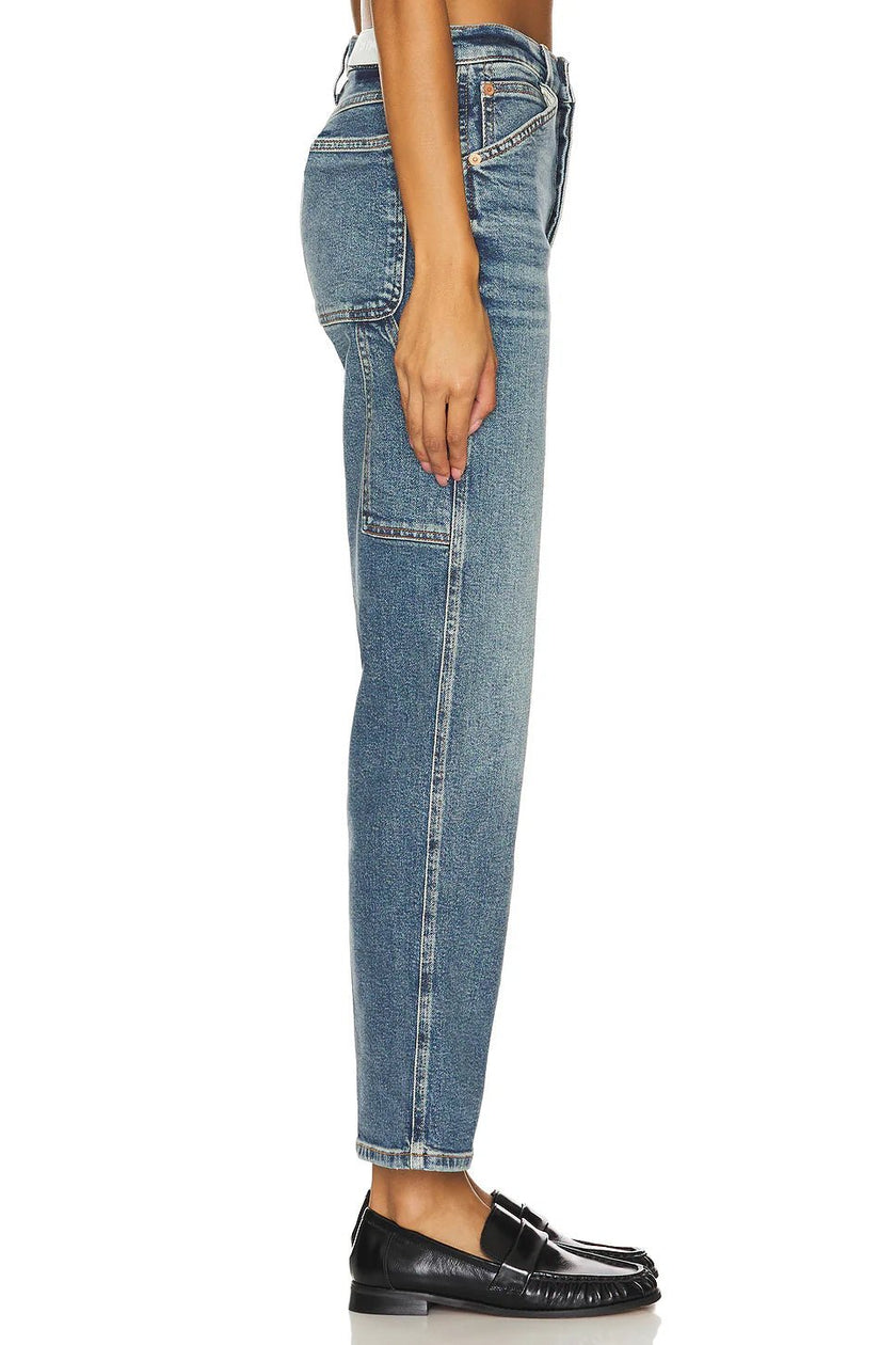 RE/DONE- Painter Stover Pipe Jeans- Crafted Indigo - Edit by Elaine Turner