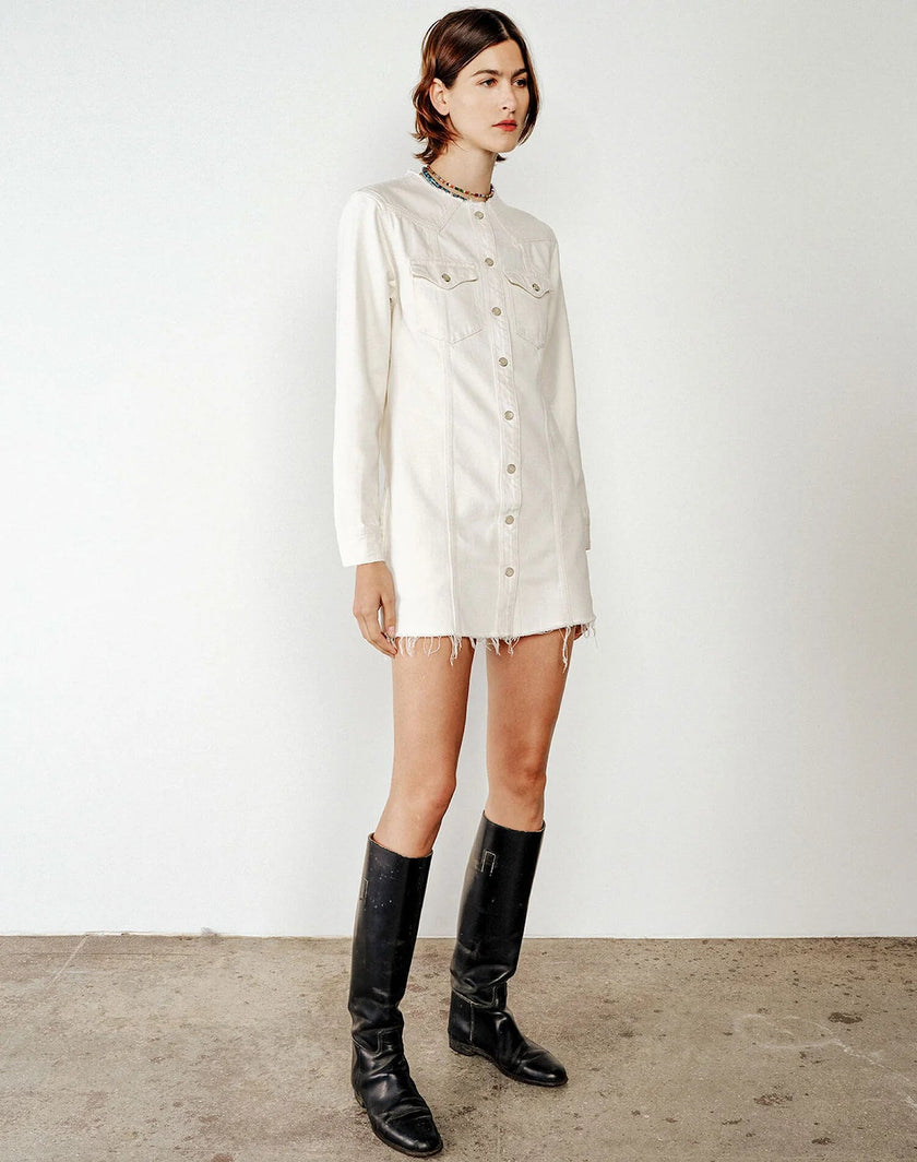 RE/DONE- Riley Denim Mini Dress - Edit by Elaine Turner