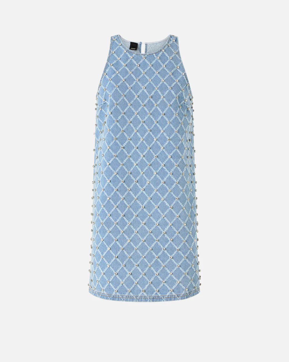 Rhinestone Denim Mini Dress - Edit by Elaine Turner