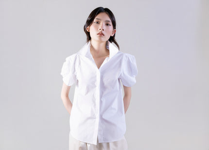 Floral Sleeve White Blouse