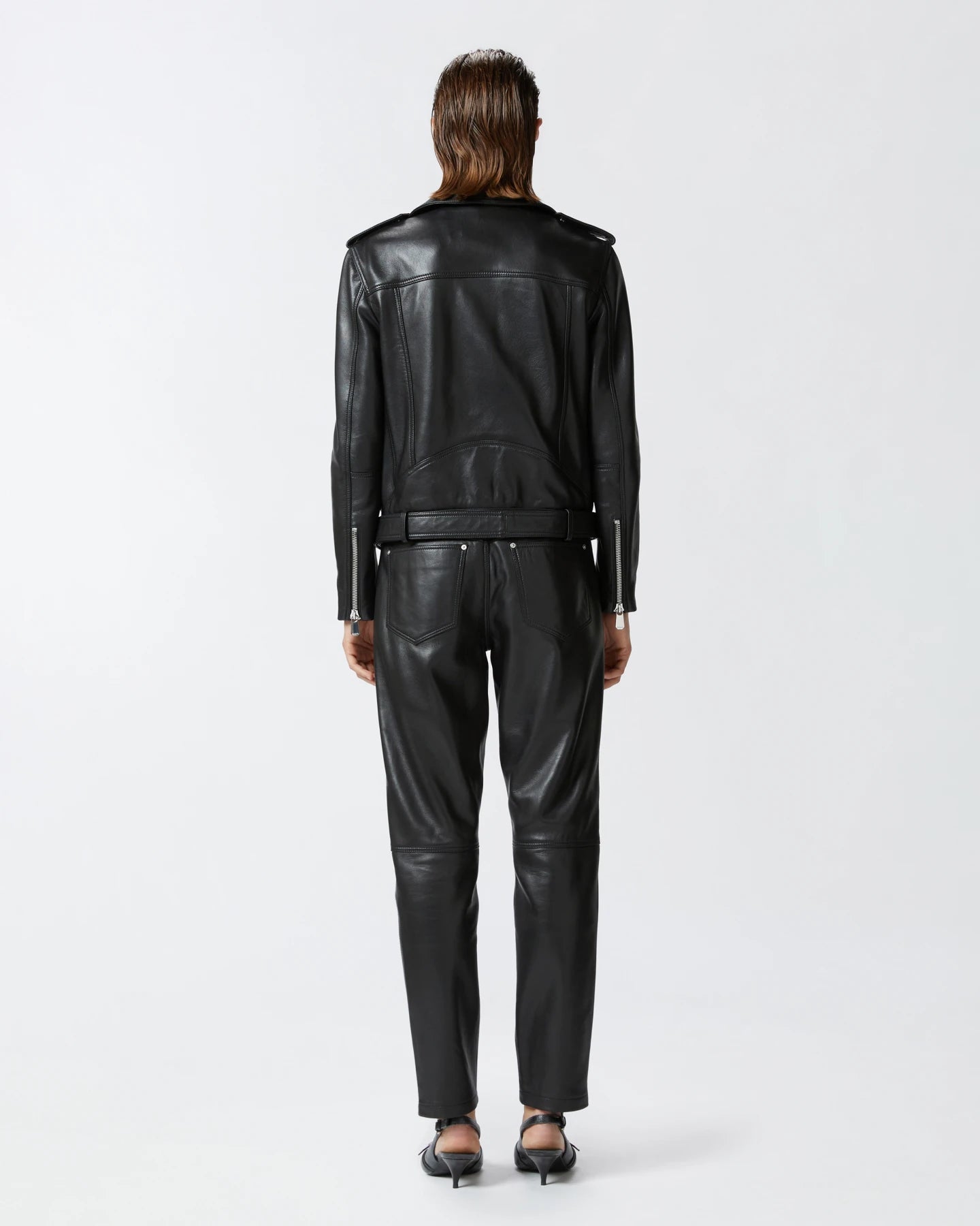 Soft Napa Leather Biker Jacket - Edit by Elaine Turner