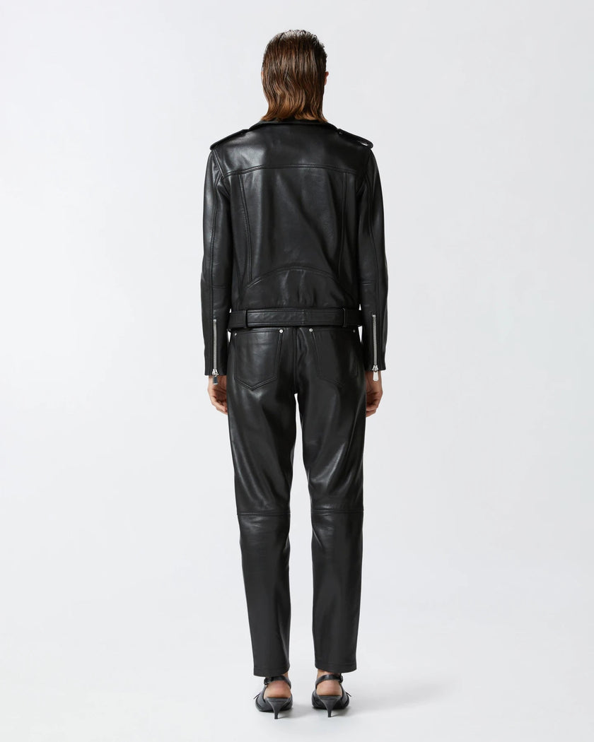 Soft Napa Leather Biker Jacket - Edit by Elaine Turner
