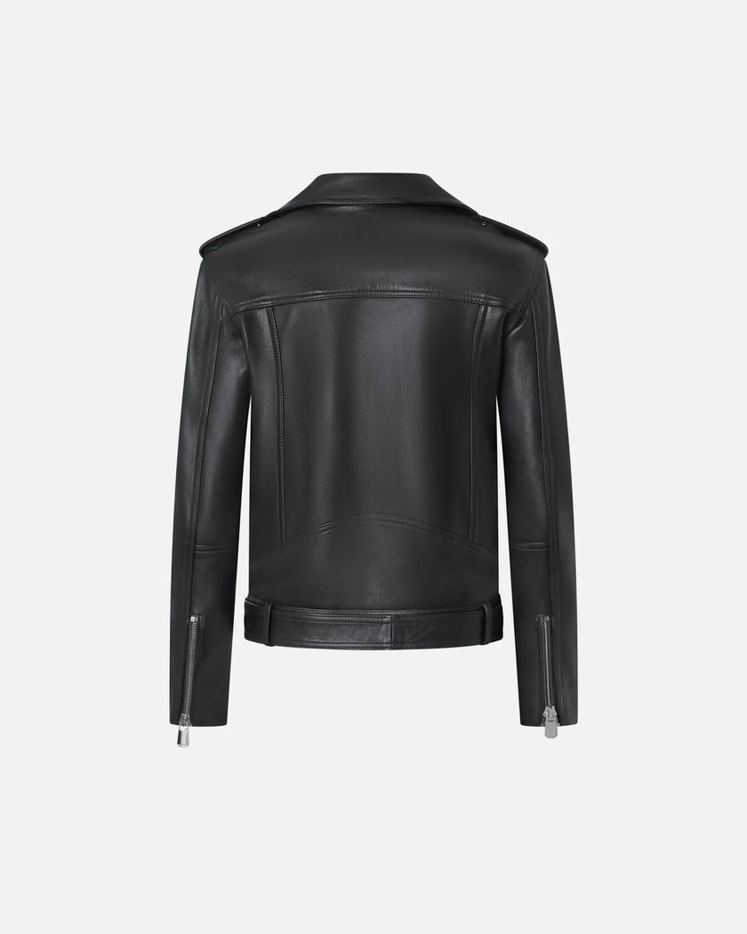 Soft Napa Leather Biker Jacket - Edit by Elaine Turner