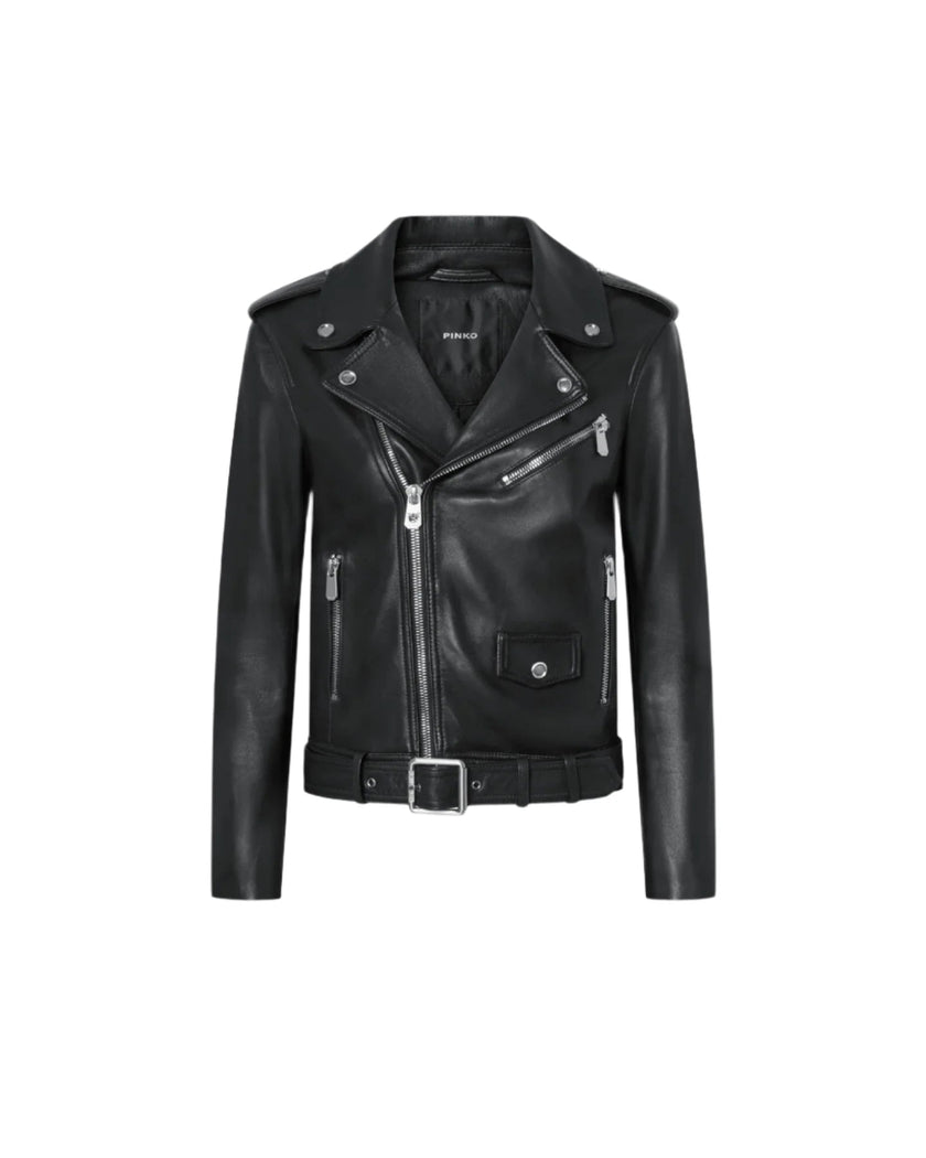 Soft Napa Leather Biker Jacket - Edit by Elaine Turner