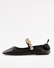 Souliers Martinez- Flamenca Black Leather Ballerina - Edit by Elaine Turner