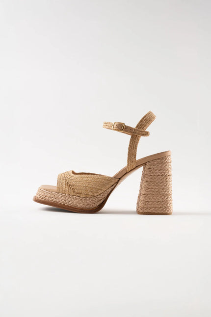 Souliers Martinez- Gracia Natural Raffia Platform Sandals