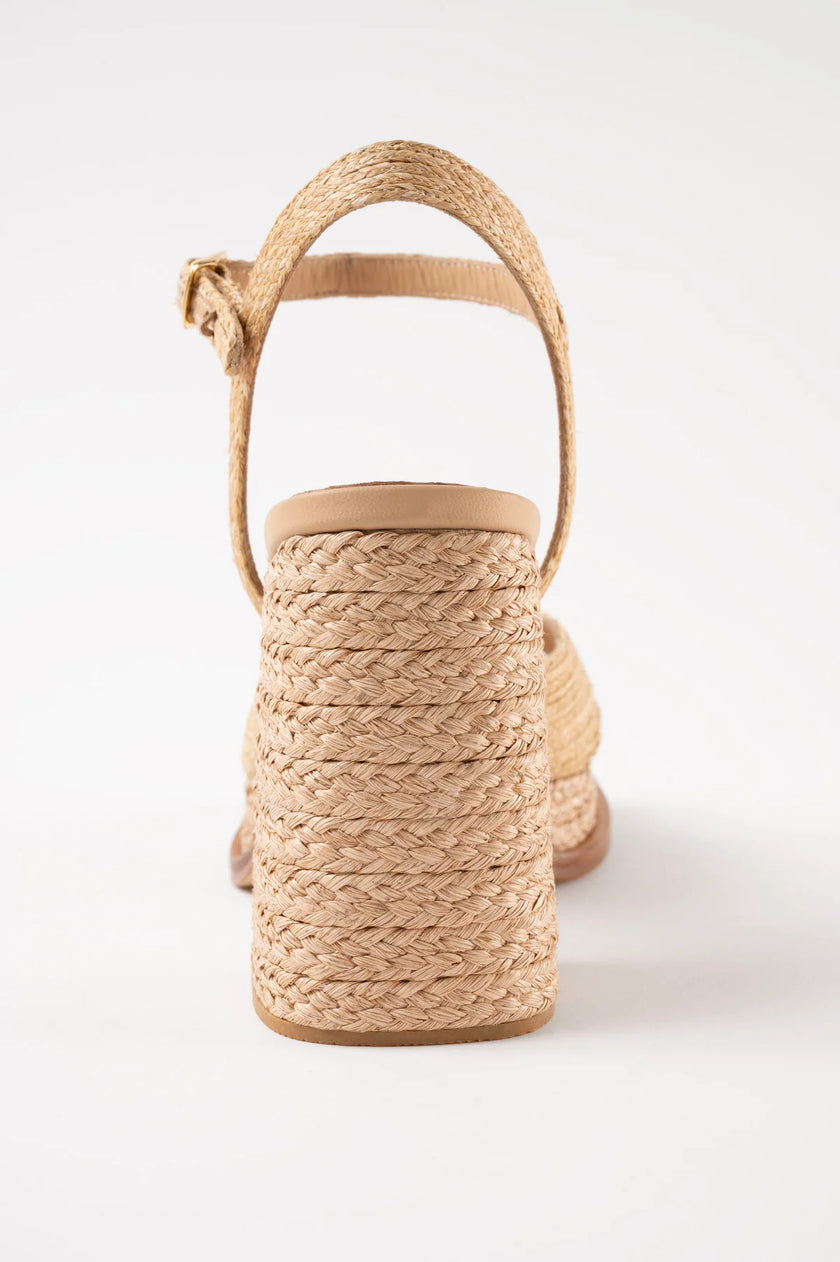 Souliers Martinez- Gracia Natural Raffia Platform Sandals - Edit by Elaine Turner