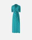 Stripe Long Wrap Dress - Edit by Elaine Turner