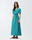 Stripe Long Wrap Dress - Edit by Elaine Turner