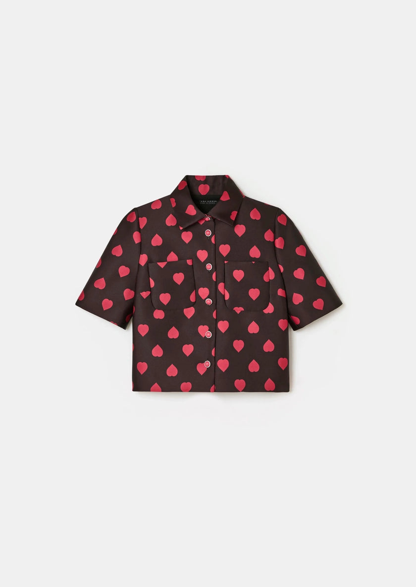 Tara Jarmon - Carolane Black Heart Shirt Jacket - Edit by Elaine Turner