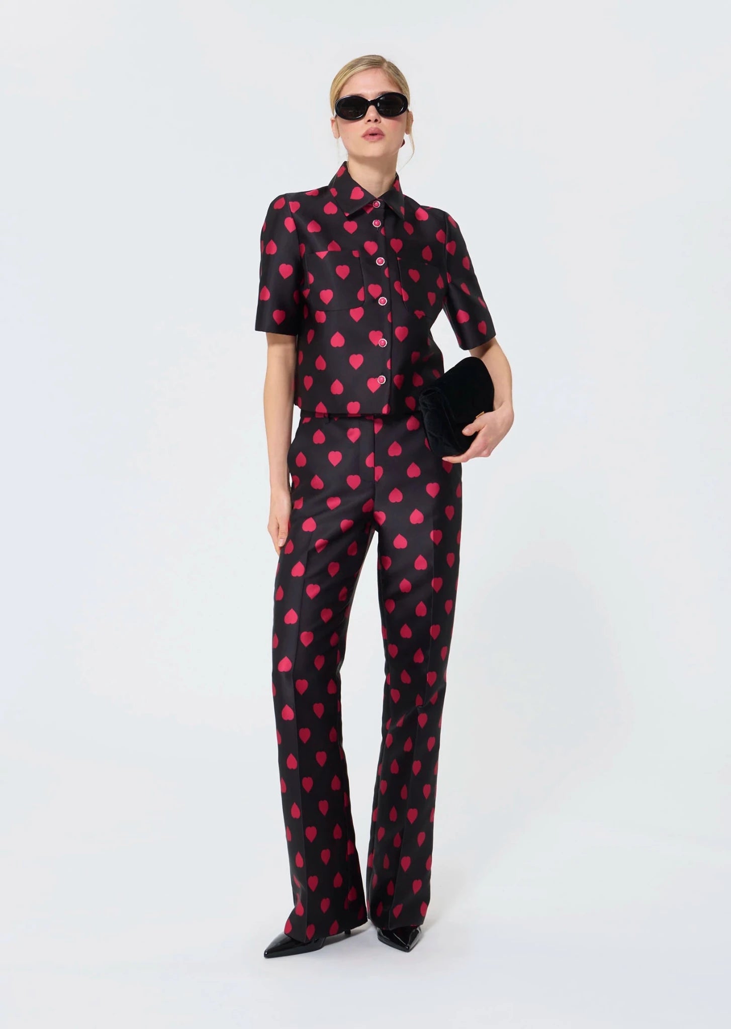 Tara Jarmon - Carolane Black Heart Shirt Jacket - Edit by Elaine Turner