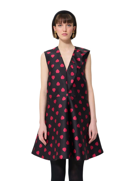 black and red heart dress Tara Jarmon December Collection The black and red Tulle Black Ruffle Dress Atria Signature Colors:Red