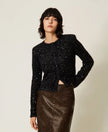 Twinset- Knit Jacket with Embroidery - Black - Edit by Elaine Turner
