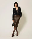 Twinset- Knit Jacket with Embroidery - Black - Edit by Elaine Turner