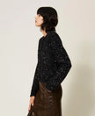 Twinset- Knit Jacket with Embroidery - Black - Edit by Elaine Turner