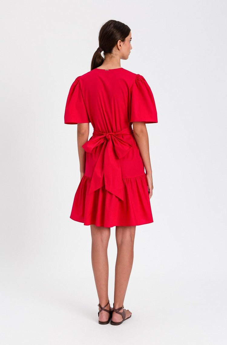 Twinset- Lipstick Red Short Poplin Dress - Edit by Elaine Turner