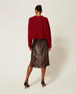 Twinset- Sequin Midi Skirt - Brown Sequin Stripes - Edit by Elaine Turner
