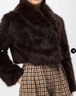 Twinset- Short Faux Fur Jacket - Coffee Chocolate - Edit by Elaine Turner