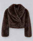 Twinset- Short Faux Fur Jacket - Coffee Chocolate - Edit by Elaine Turner