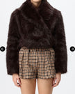 Twinset- Short Faux Fur Jacket - Coffee Chocolate - Edit by Elaine Turner