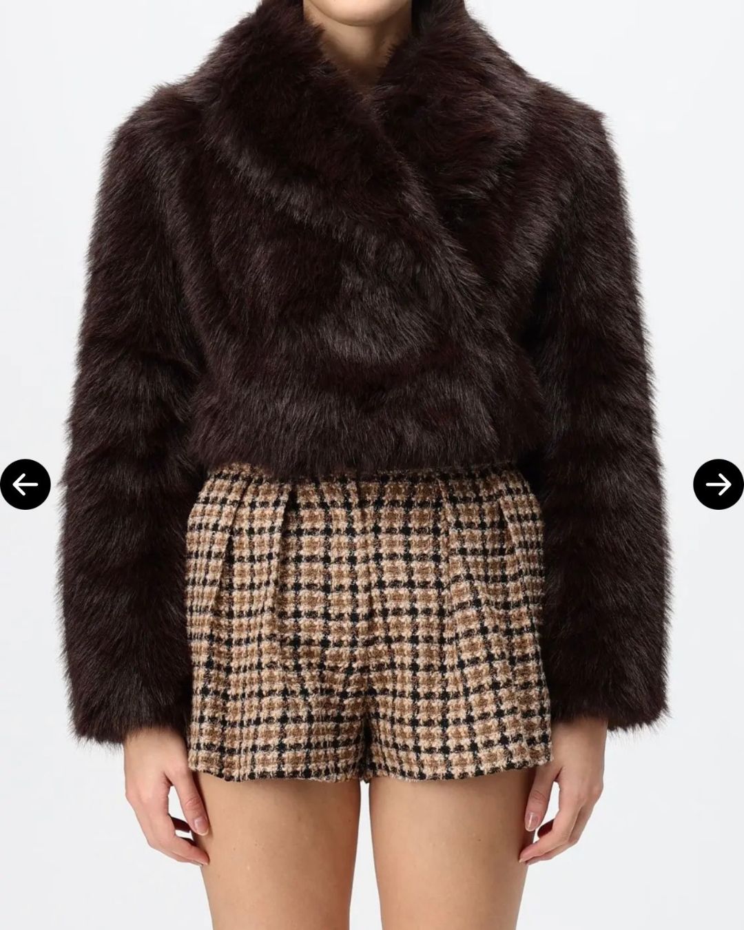 Twinset- Short Faux Fur Jacket - Coffee Chocolate - Edit by Elaine Turner