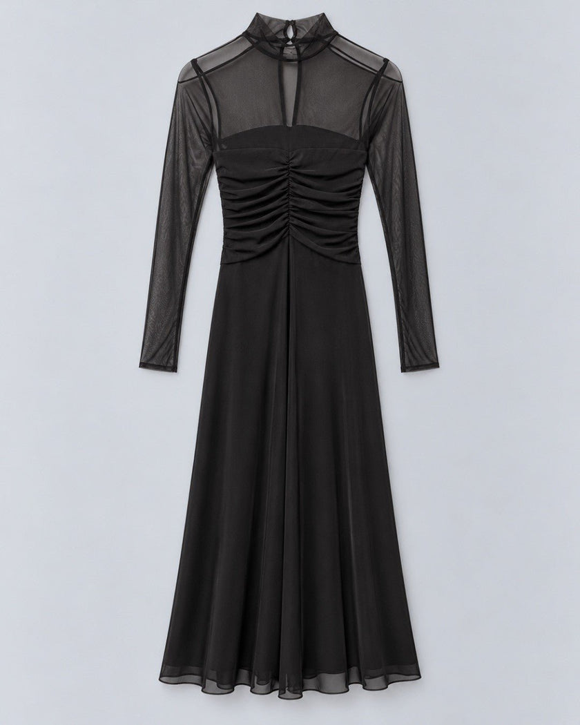 Twinset- Tulle Maxi Dress - Deep Brown - Edit by Elaine Turner