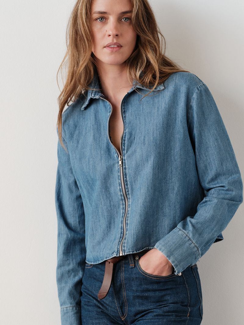 Wear Cissa- The Zipper Shirt Indigo - Classic Denim - Edit by Elaine Turner