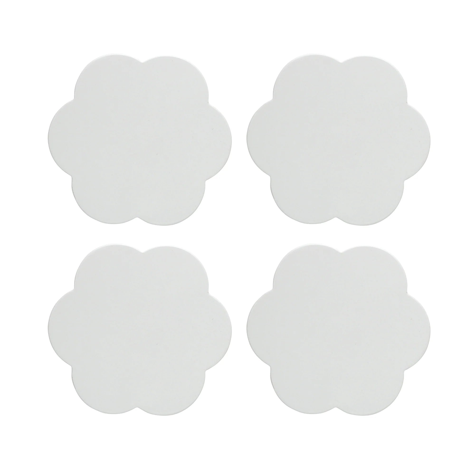 White Scallop Coasters- Set of 4 - Edit by Elaine Turner